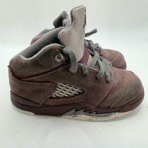 Jordan Kids Suede High-Top Sneakers in Mauve and Gray